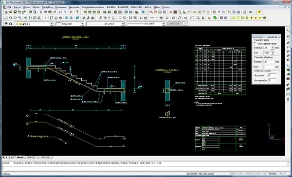 DXF-Schody p�ytowe �elbetowe rysunek DWG