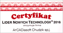 Tytu� Lidera Nowych Technologii za ArCADia-TERMO PRO.