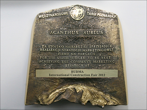 Wyr�nienie "ACANTHUS AUREUS" otrzymane przez firm� INTERsoft